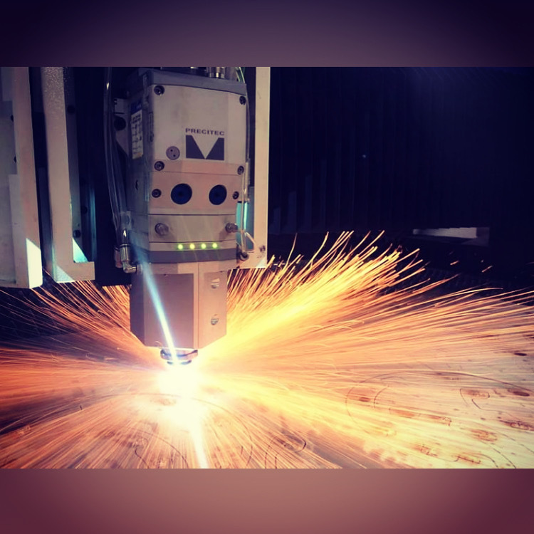 industrial laser machine closeup